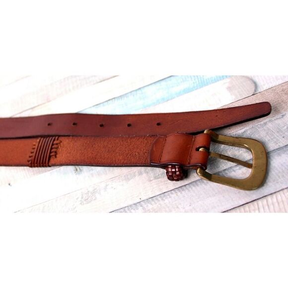 Fossil TAN BROWN GENUINE LEATHER 1 1/8"Wd DRESS CASUAL WOMEN'S BELT Sz M (F60 - Picture 9 of 9